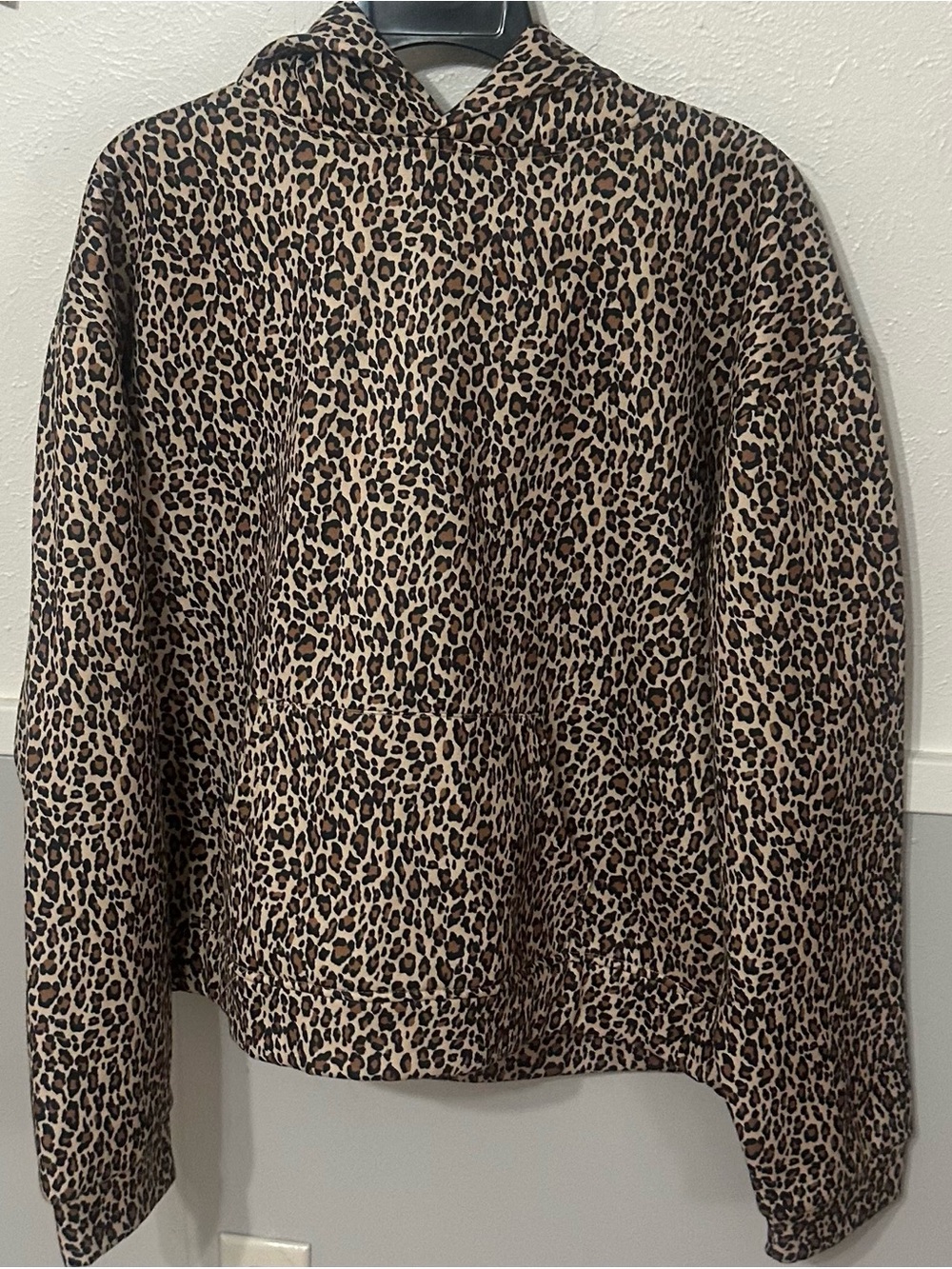 Leopard Print Hoodie - Tan and Black